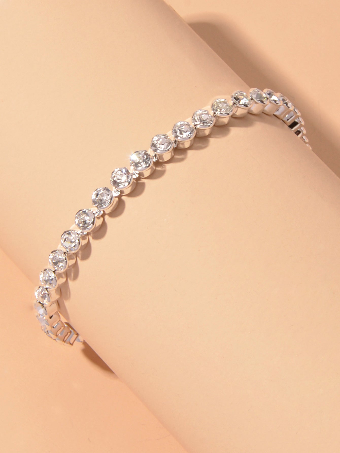 Luxury Full Rhinestone Tennis Bracelet Girl Bling Crystal Wedding Party Jewelry