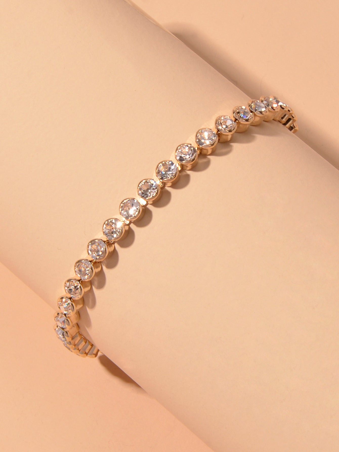 Luxury Full Rhinestone Tennis Bracelet Girl Bling Crystal Wedding Party Jewelry