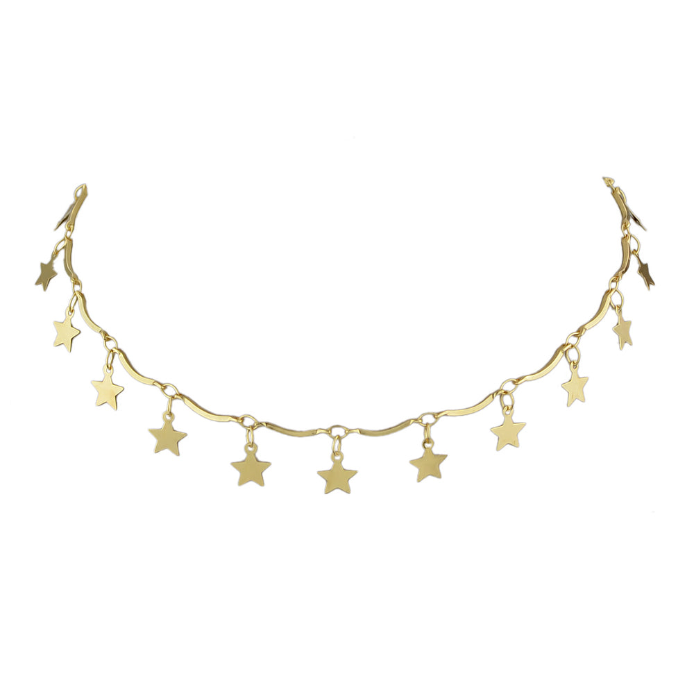 Gold Chain Star Charms Necklace Pendant Choker Wholesale Price Accessories Gift