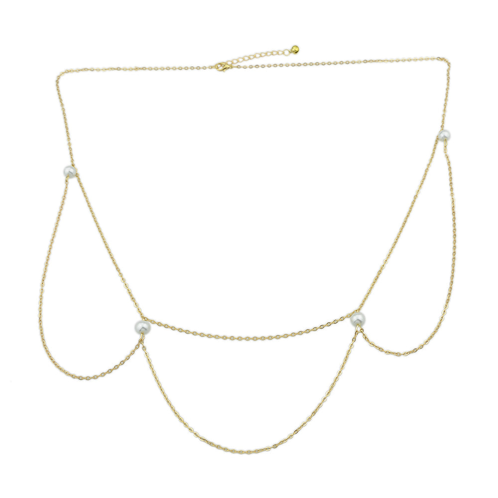 AU Local Multilayer Body Belly Jewellery Adjustable Waist Chain Pearl Body Chain