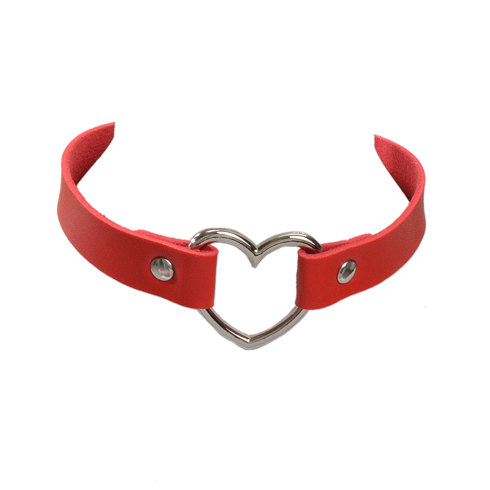 Punk Gothic Leather Love Heart Choker Collar Buckle Necklace Teens Stunning Gift