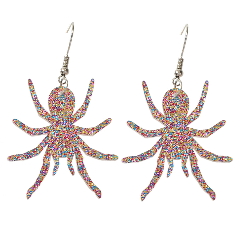 Statement Shining Multi-colored Acrylic Big Spider Dangle Punk Women Earrings