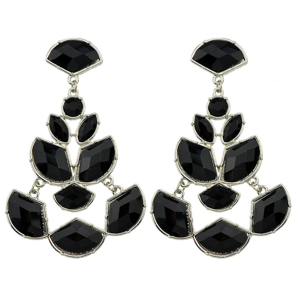 Ethnic Jewellery Black Green Geometric Chandelier Dangle Earrings Women Gift