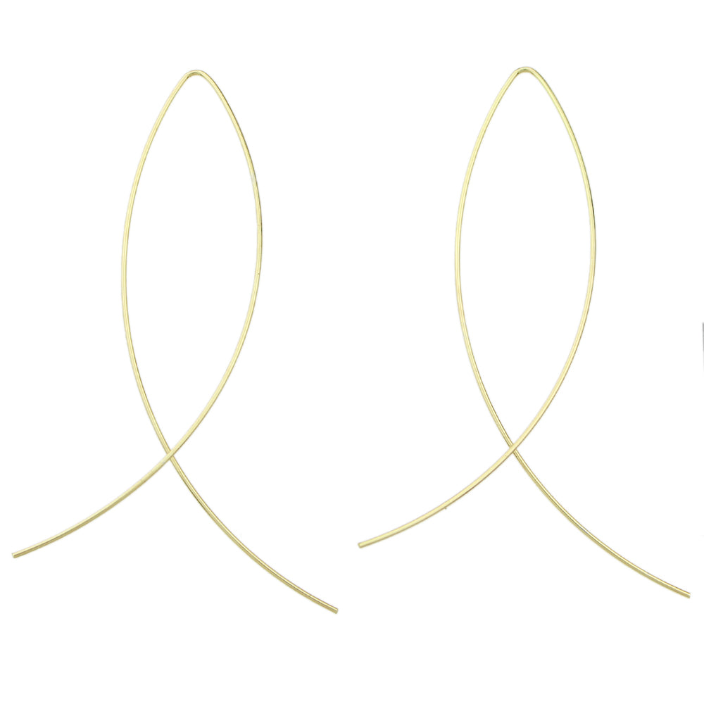 Statement Gold Silver Black Metal Cross Minimalist Hoop Earrings for Women Party