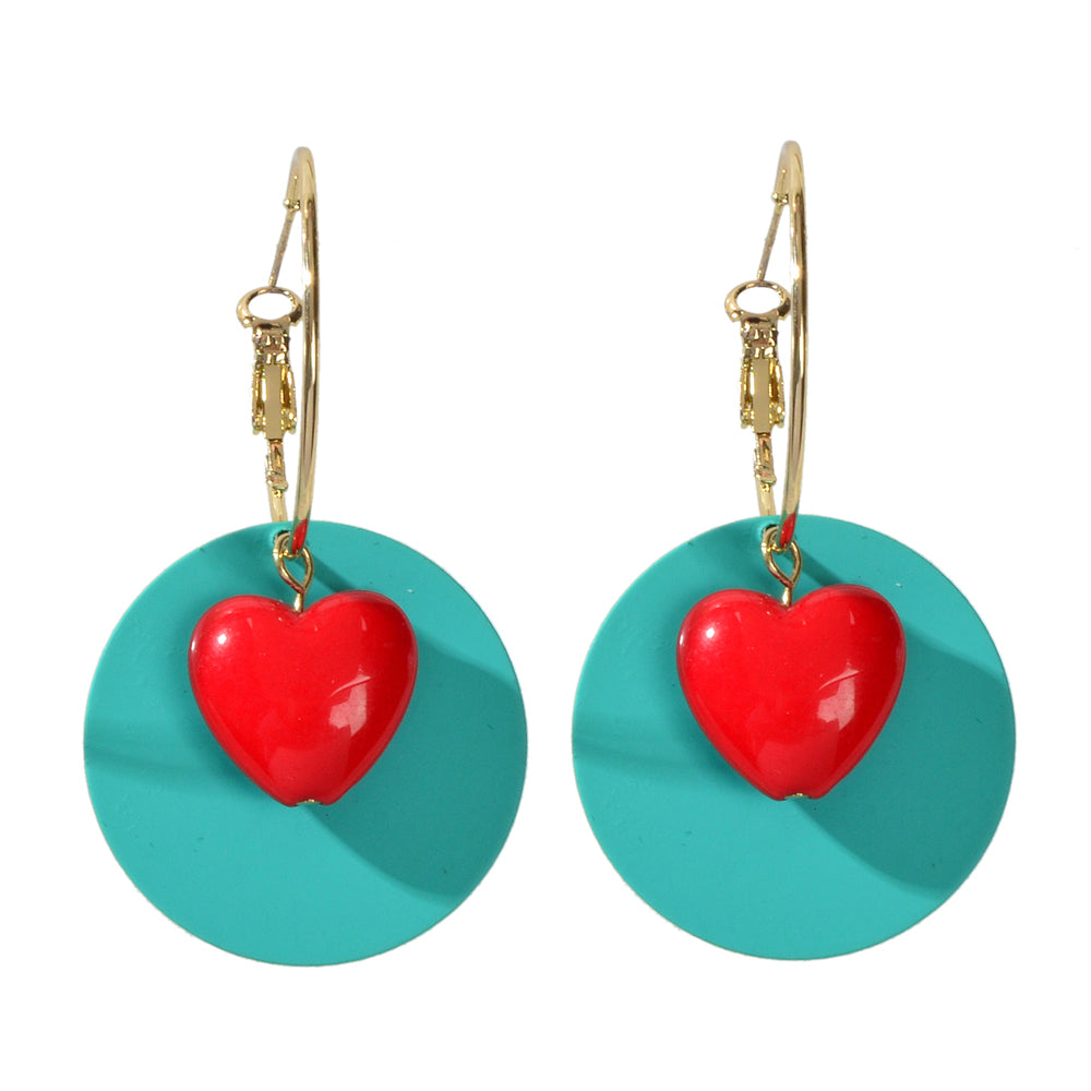 Female Jewellery Round Heart Gold Circle Hoop Earrings Women Party Decoration