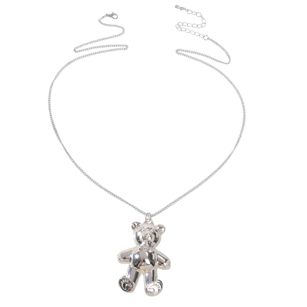 Fashion Jewelry Gold Silver Long Chain Lovely Bear Pendant Necklace Accessories