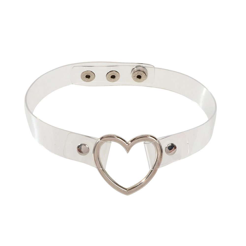 Punk Gothic Leather Love Heart Choker Collar Buckle Necklace Teens Stunning Gift
