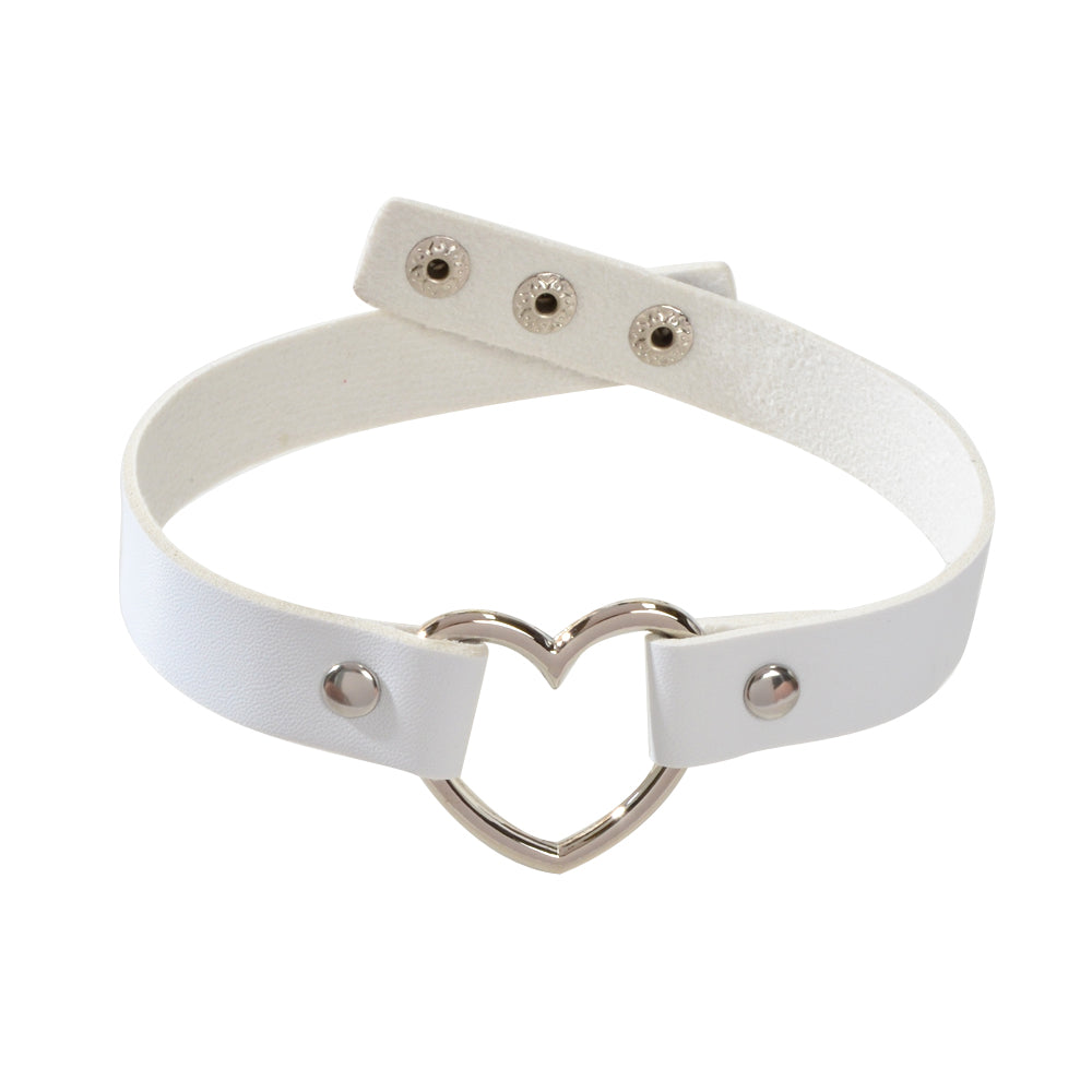 Punk Gothic Leather Love Heart Choker Collar Buckle Necklace Teens Stunning Gift