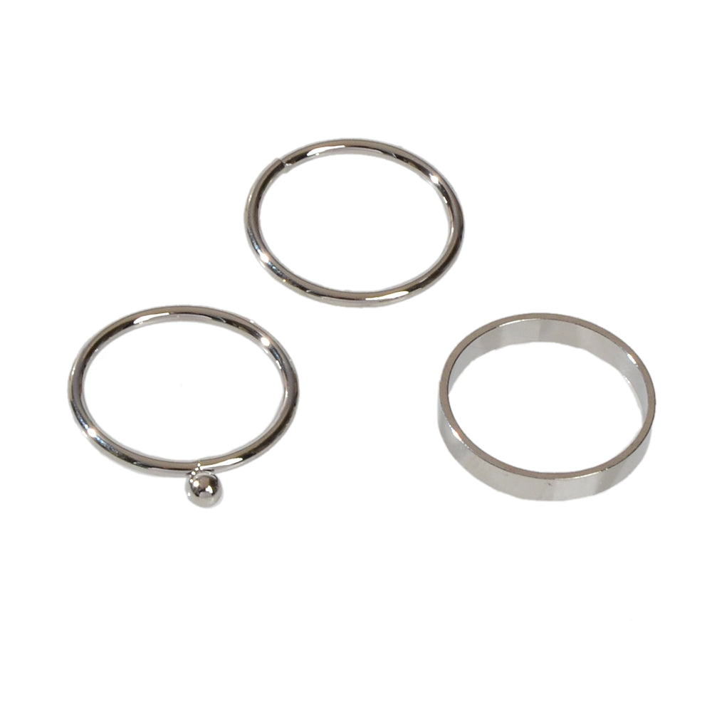 Stackable 3 pcs Gold Metal Minimalist Finger Ring set Multiple Rings Bulk Pack