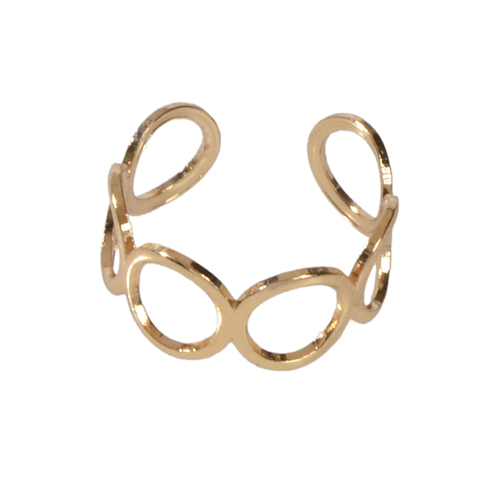 Party Minimalist Style Gold Silver Circle Metal Punk Midi Knuckle Open Cuff Ring