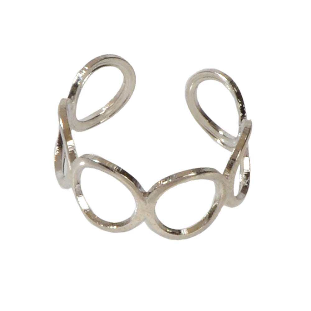 Party Minimalist Style Gold Silver Circle Metal Punk Midi Knuckle Open Cuff Ring