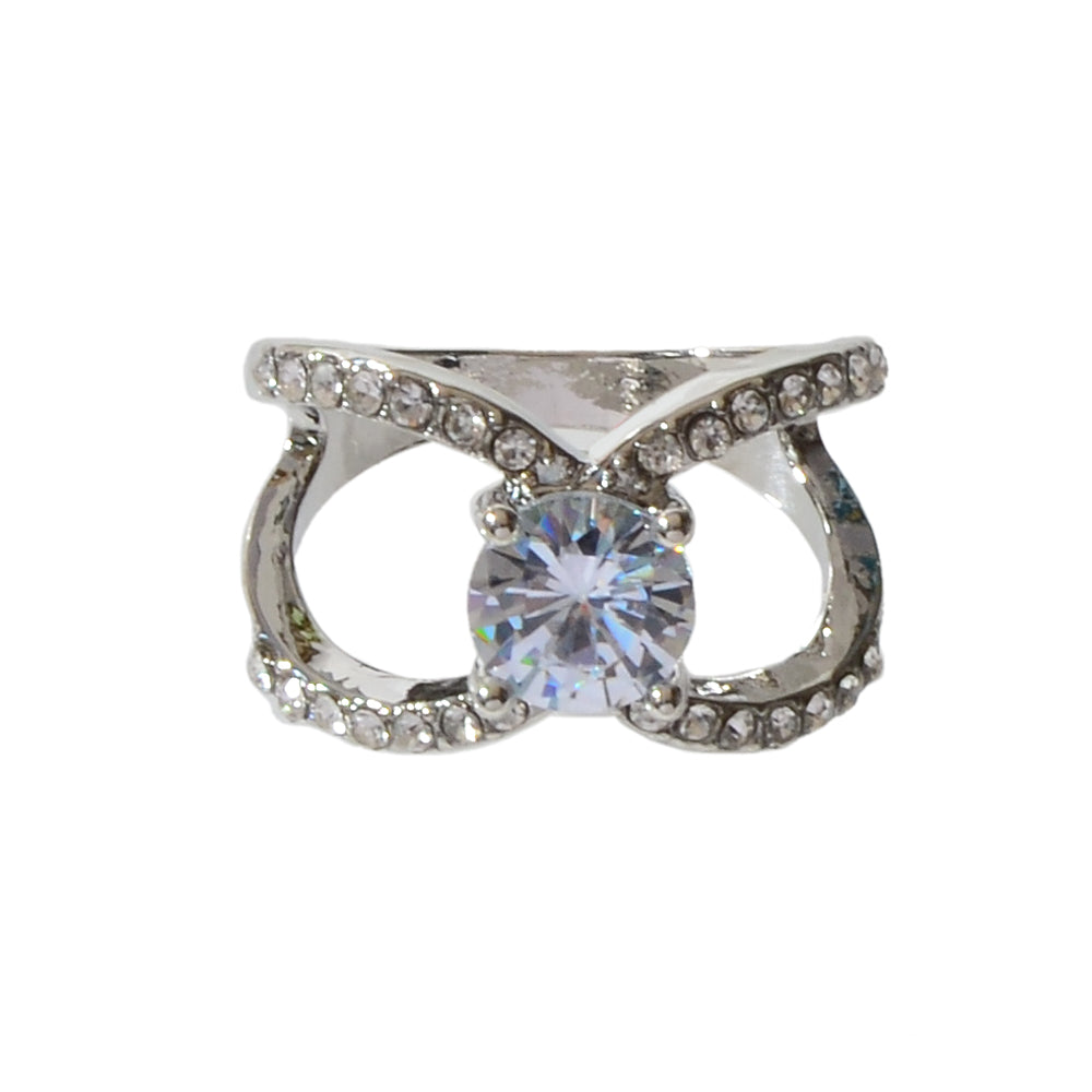 Perfect Engagement Wedding Jewellery Luxurious Faux Cubic Zirconia Cross Ring