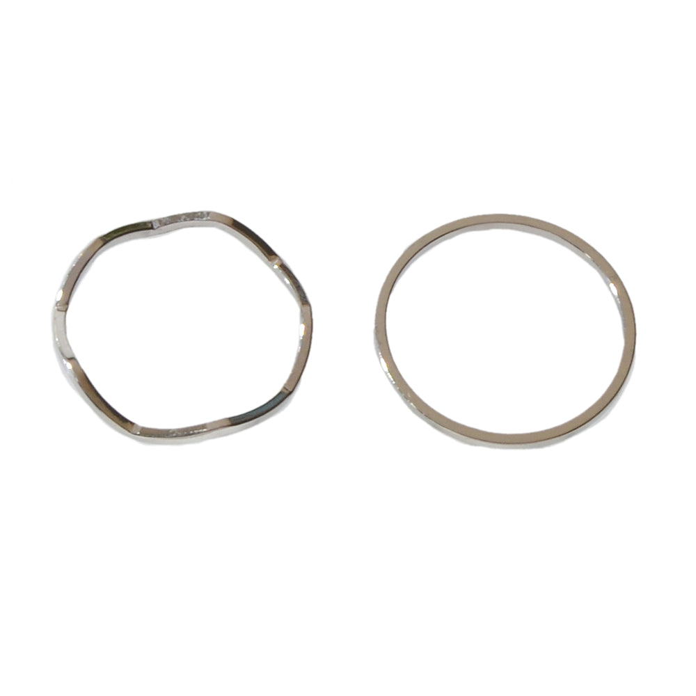 2 pcs Gold Silver Metal Multiple Minimalist Stackable Knuckle Midi Rings Set