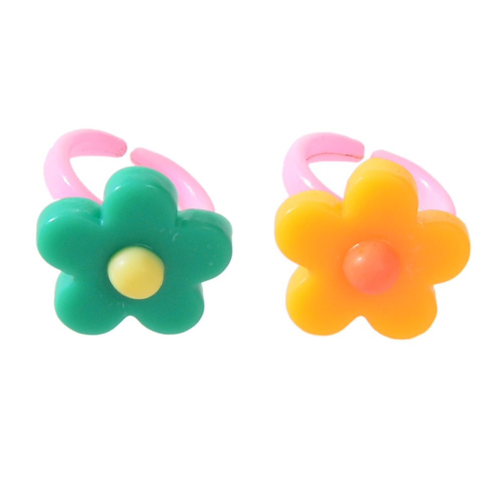 2 pc Boho Chic Candy Color Flower Toe Ring Multiple Beach Finger Foot Jewellery