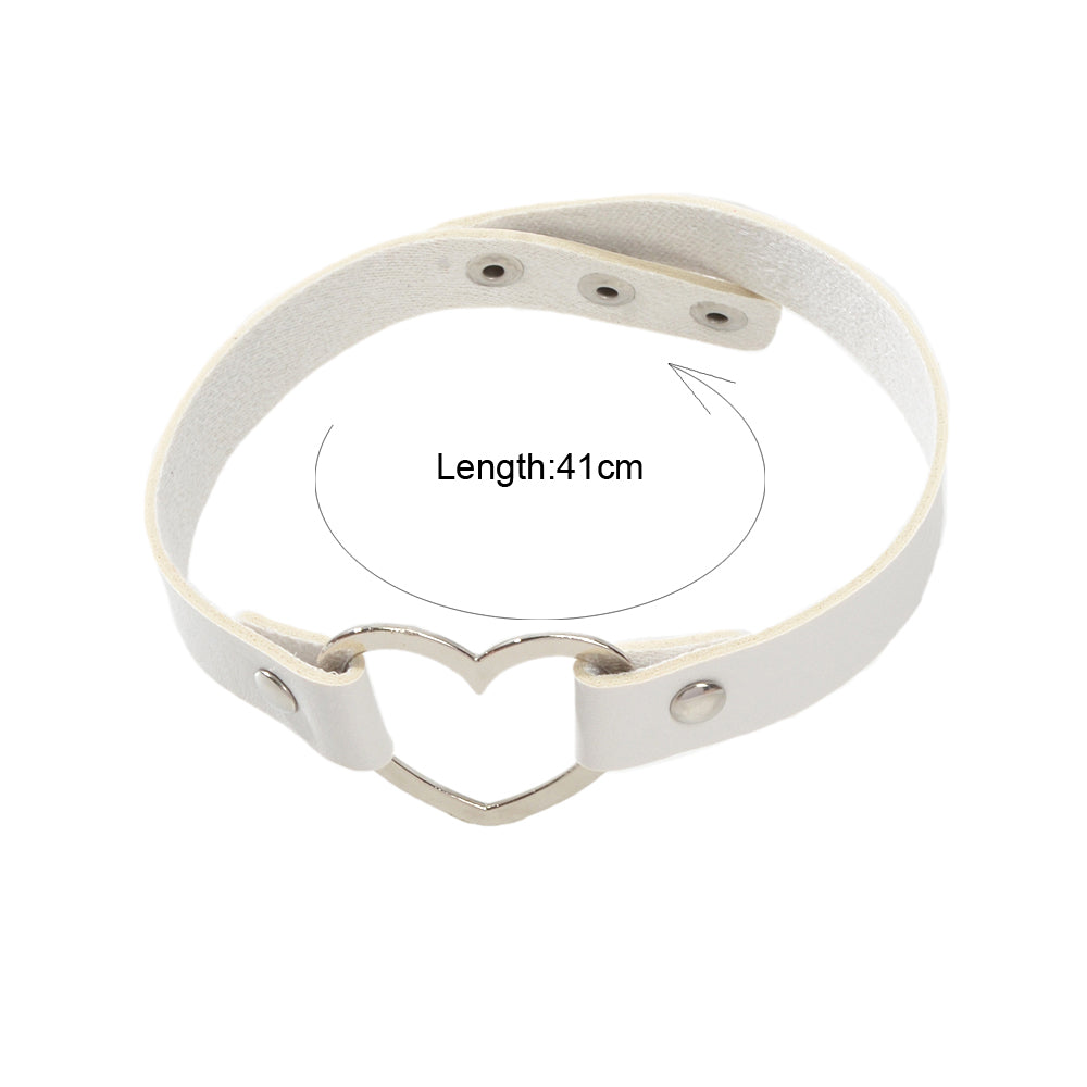 Punk Gothic Leather Love Heart Choker Collar Buckle Necklace Teens Stunning Gift