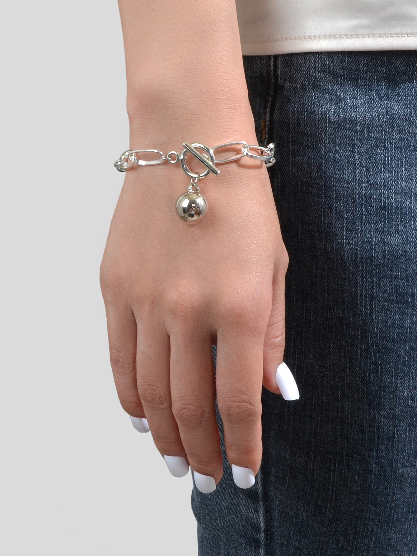 Fashion Jewellery Silver Chain Beads Charm Bracelet Minimalist Women Accessories
